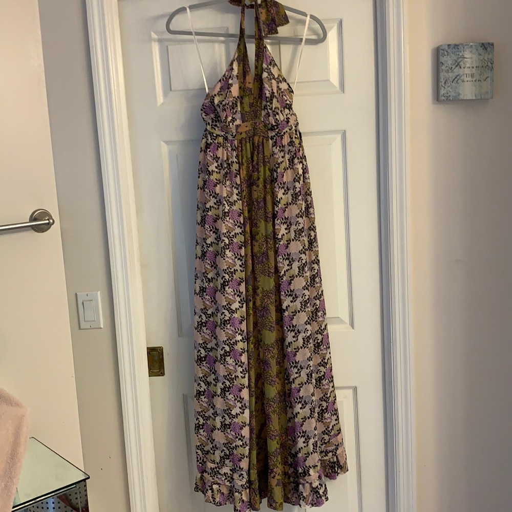 A halter maxi dress